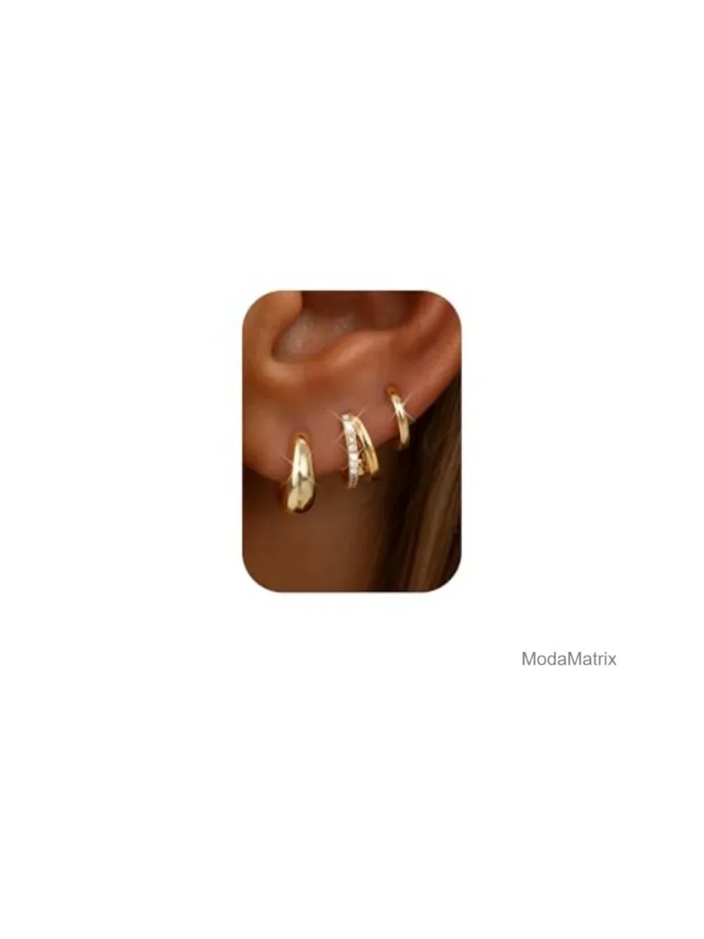 3 Pairs 14K Gold Plated Hoop Earrings for Women Huggie Hoop Earring Sets